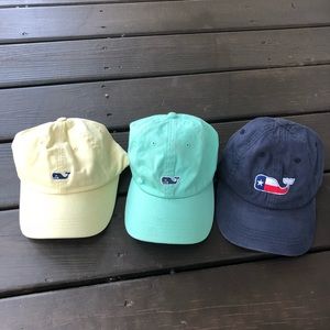 Lot of 3 vineyard vines worn hats.